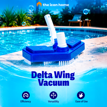 Brustec Delta Wing weighted flexible pool vacuum head with brush for routine pool cleaning