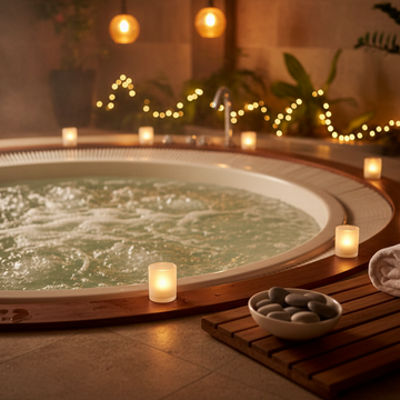 Hot tub water care during cold weather season