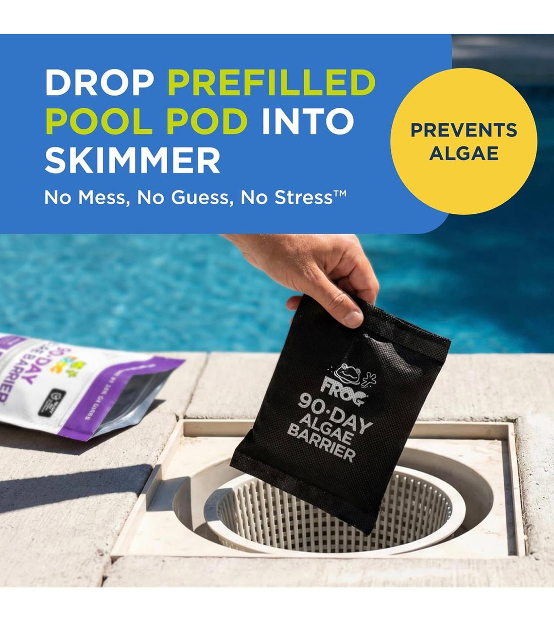 FROG 90-Day Algae Barrier pool pods for pools up to 20,000 gallons
