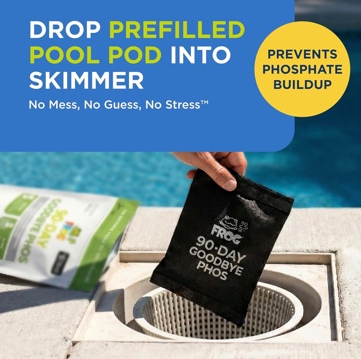 FROG 90-Day GoodBye Phos skimmer pod for in-ground and above-ground pools