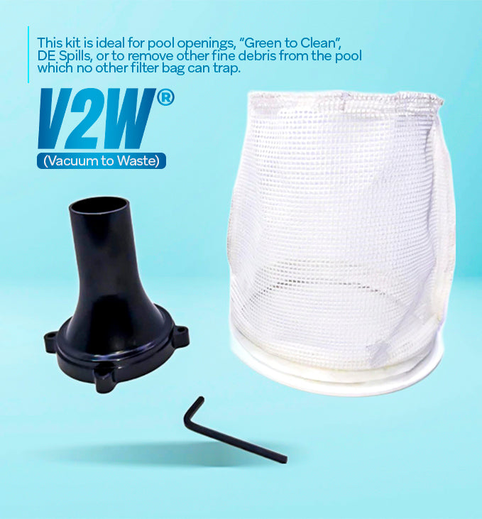 For Our Partners: The Basic Bundle with VacDaddy, V2W® Kit, Shallow Water Adapter, 29" Aluminum Adapter Pole, and Aluminum Vac Head Handle